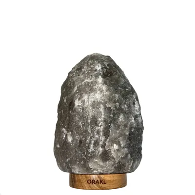 Produktbild von Orakl® - Dimmbare Salzlampe Meteor - 4-6 KG - 100% echtes Salz - Salzkristall-Lampe Grau - Salzlampe Grau - Salzstein