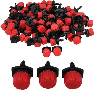Produktbild von 100 Stück verstellbare Tropfbewässerungs-Tropfer, automatisches Bewässerungssystem, Tropfschlauch, Mikrosprinkler, Emitter-Tropfer für Pflanzen, Gewächshaus, DIY-Garten