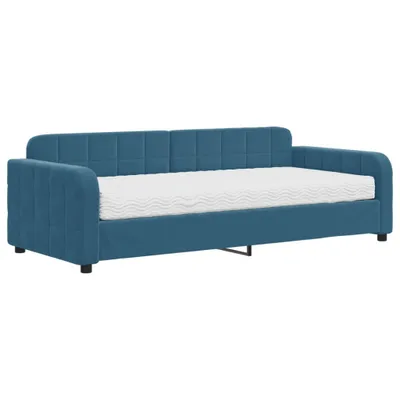 Produktbild von "WINTER SALE"Tagesbett - Einzelbett/Jugendbett mit Lattenrost - mit Matratze Blau 90x200cm Samt - Klassische Betten NeuMöbel670510
