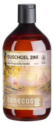 Produktbild von Mango & Vanille - Duschgel 2in1 Sommer-Edition 500ml | BENECOS