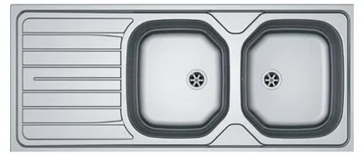Image de Evier RENOVA inox à encastrer 2 cuves avec égouttoir 116x50cm - FRANKE - 898311