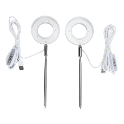 Image de 2 lampes de culture - Lampe LED à spectre complet pour plantes, réglable en hauteur, minuterie marche/arrêt automatique (2/4/8 h), 4 niveaux de luminosité réglables pour plantes d'intérieur