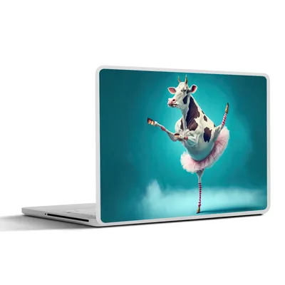 Produktbild von MuchoWow® Laptop Aufkleber Sticker Cover Kuh - Ballett - Porträt - Blau - Tiere - Kind 30x21 cm - Sticker für Laptop - Selbstklebend
