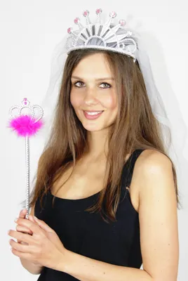 Produktbild von Diadem mit Brautschleier zum Junggesellenabschied für Damen