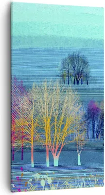 Produktbild von Bild auf Leinwand - Leinwandbild - Bäume Wiese Sommer - 55x100cm - Wand Bild - Wanddeko - Leinwanddruck - Bilder - Kunstdruck - Wanddekoration - Leinwand bilder - Wandkunst - PA55x100-4100