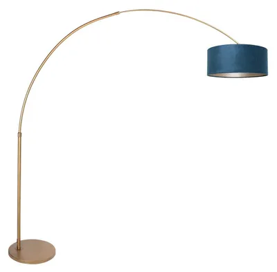 Produktbild von Steinhauer - stehlampe - Sparkled Light - blau bronze - metall veloursstoff - bogenlampe - E27 - 4307BR
