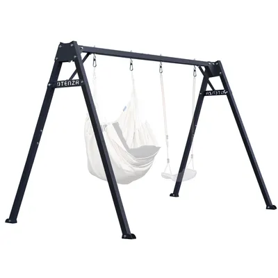 Produktbild von Potenza Kinderschaukel Doppelschaukel für Kinder und Hängematte Gartenschaukel  Schaukelgerüst Schaukelset Metallgestell 250x207 cm I Zubehör Garten
