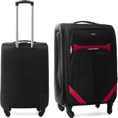 Produktbild von RGL S-010 Kofferset Reisekofferset Stoff 3in1 Koffer Set 3tlg XXL XL L Farbe: Schwarz-Rot