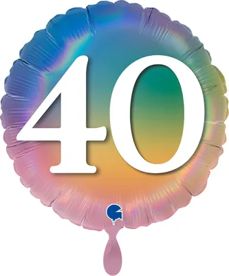 Produktbild von 1 Balloon - Happy 40 Colourful Rainbow