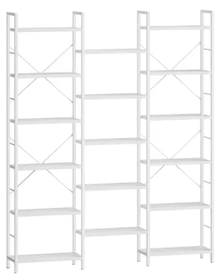 Image de Bibliothèque - Étagère de rangement - Meuble de rangement - Meuble de salon - Étagère à livres - Blanc - 17 étagères réglables