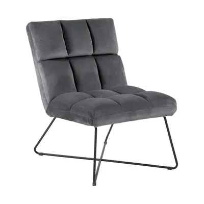Image de Alba Fauteuil, chaise longue en velours, gris.