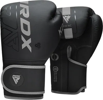 Produktbild von RDX Boxhandschuhe, Muay Thai Kickboxen Sparring, Maya Hide Leder KARA Boxing Gloves Männer Damen, Boxsack Punchinghandschuhe, Kickboxhandschuhe MMA Kampfsport Training Schwarz Adult