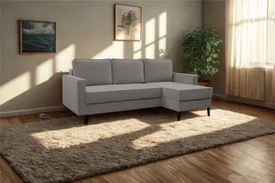 Produktbild von Kaiser Möbel Ecksofa mit schlaffunktion und bettkasten, Ecksofa L-Form, Eckcouch L-Form KEBI stoff Curio Grau Rechts