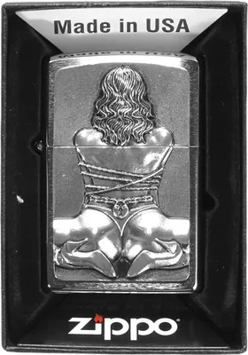 Obrázok produktu pre Benzínový zapa?ova? Zippo Bondage Girl vetruodolný chrómovaný s motívom sexy ženy