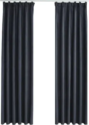 Produktbild von vidaXL Verdunkelungsvorhänge mit Haken 2 Stk. Anthrazit 140x245 cm