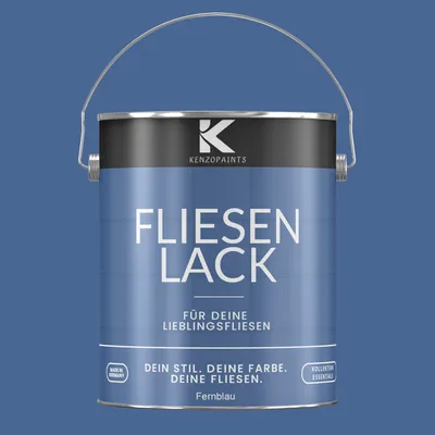 Produktbild von Kenzopaints 2,5Liter Fliesenlack Fliesenfarbe - Fernblau (RAL 5023)