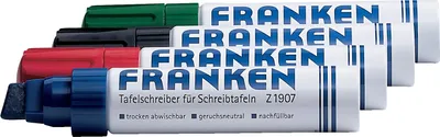 Produktbild von Franken GmbH FRANKEN Jumbo - Marker - für Flipchart - Schwarz, Rot, Blau, Grün - Pigmenttinte - 4-12 mm - breit (Packung mit 4)