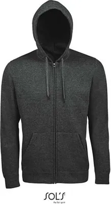 Produktbild von SOLs 47800 | Men Hooded Zipped Jacket Seven - Farbe: Charcoal Melange - Größe: S