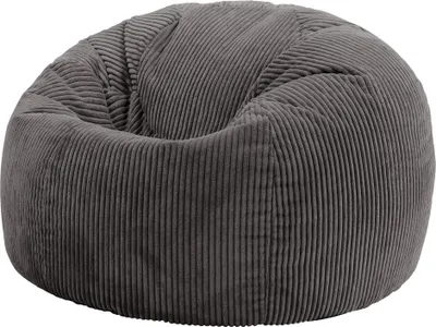 Produktbild von icon Klassischer Sitzsack Bean Bag Kingston, Cord Kuschelstuhl Sitzsäcke Für Das Wohnzimmer, Anthrazit - Hergestellt in Deutschland