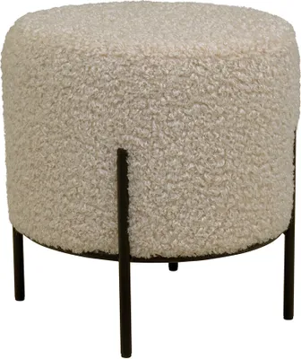 Image de House Collection Pouf Ø 35,5 cm Morten Beige Teddy
