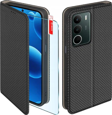 Immagine prodotto di Custodia con patta per Realme C71 Chiudibile Nera Custodia + Vetro 9H