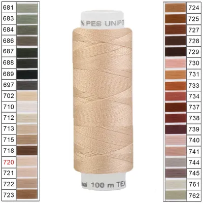 100m / 1 Spule Unipoly 120 TEX14x2 Polyester beige