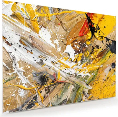 Produktbild von Glasbild 120x90cm in XXL für Wohnzimmer, Schlafzimmer Motiv Abstrakte Malerei