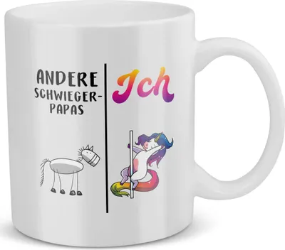 Produktbild von 22Feels Schwiegerpapa Geschenk Hochzeit Schwiegervater Männer Tasse Einhorn Vater der Braut des Bräutigams Geburtstag Weihnachten Geschenkidee Schwiegereltern