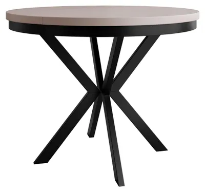 Produktbild von MIRJAN24 Tisch Edder 120, Esszimmer Tisch, Beine aus Stahl (Farbe: Schwarz / Cashmere)
