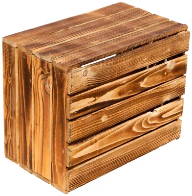 Produktbild von Obstkiste Johanna geflammt "längs" Schuhregal Weinablage Regalkiste Holzregal Holzkiste Weinkiste