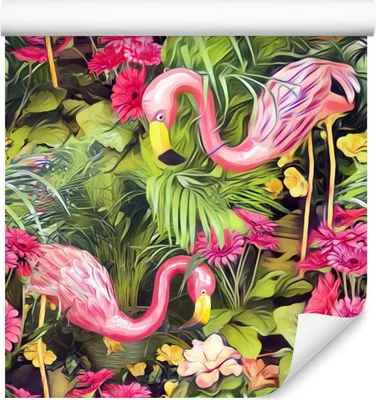 Produktbild von 10m VLIES TAPETE Rolle TROPISCHE Blätter Flamingos Blumen 3D Effekt Natur Schlafzimmer 6509