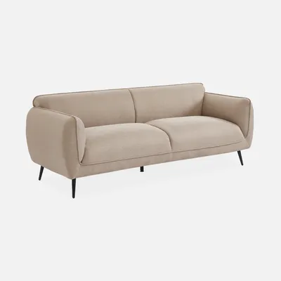 Produktbild von sweeek - 3-Sitzer-Sofa mit Stoffbezug und Metallfüßen - Beige