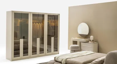 Produktbild von Schminktisch Set Konsole Spiegel Schlafzimmer Kleiderschrank Design Hocker Set