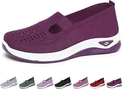 Produktbild von Leichte, bequeme und rutschfeste Memory-Schaum-Loafer für Frauen: Mesh-Spazierschuhe, leicht anzuziehen. Ideal für ältere, aktive Lebensstile