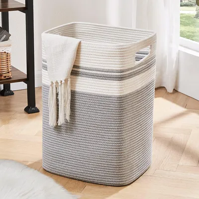 Productafbeelding van OIAHOMY wasmand, opbergmand voor wasgoed, hoge katoenen mand met handgrepen