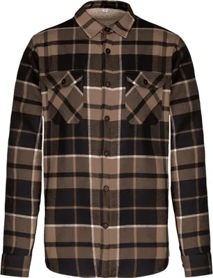 Produktbild von Kariban Karo-Hemdjacke mit Sherpa-Futter