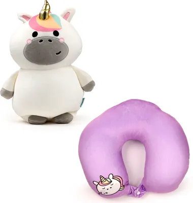 Immagine prodotto di Cuscino da viaggio e peluche Unicorno 2 in 1