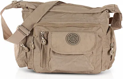 Produktbild von Bag Street Nylon Tasche Damen Handtasche braun beige OTJ204N