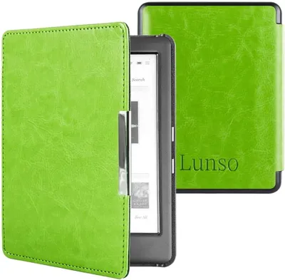 Zdjęcie produktu dla Etui do czytnika e-booków, 6 cali, zielona sztuczna skóra, funkcja uśpienia, ochrona dla czytników e-booków