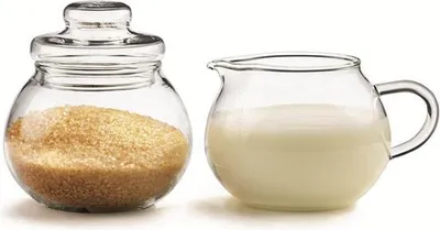 Zdjęcie produktu dla cukiernica i dzbanek mlecznik szklane zestaw komplet TERMISIL 2x 0,35l