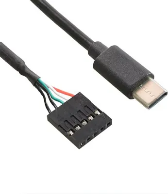 Produktbild von F01 5-Pin Header auf USB-C Kabel – Mainboard Frontpanel Adapter, 50 cm, Buchse zu Typ-C Stecker