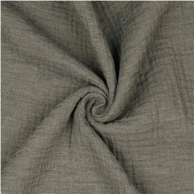 Musselin-Stoff meliert ab 50x136cm uni Oeko-Tex Double Gauze Windeltuch Mulltuch Baumwolle kieselgrau