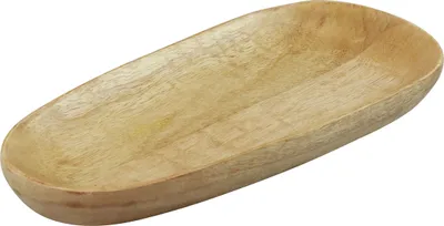 Produktbild von Holztablett Oval Mangoholz Natur Deko 28x12x2,5cm
