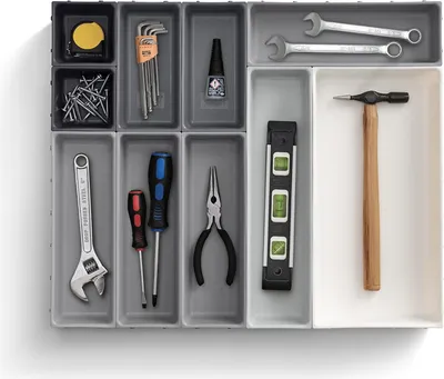 Produktbild von Plastik-Organizer für Kosmetik und Make-up - 10er Set, grau