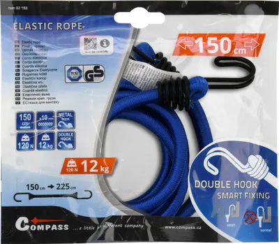 Obrázek produktu pro Compass 02193 - Upínač pružný DOUBLE HOOK 10mm/150cm