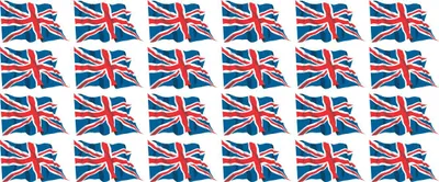 Produktbild von Mini Aufkleber Set - Pack wehend - 33x20mm - selbstklebender Sticker - United Kingdom - Großbritannien - Flagge / Banner / Standarte fürs Auto, Büro, zu Hause und die Schule - 24 Stück