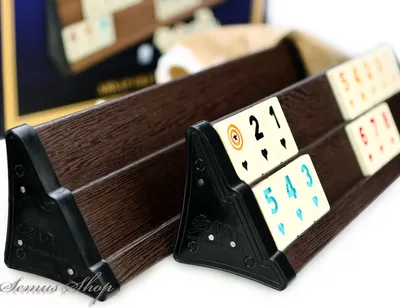 Produktbild von Star V.I.P Kompakt Wooden Rummy Set VIP OKEY mit Melamin Steine Rummy / Dunkel