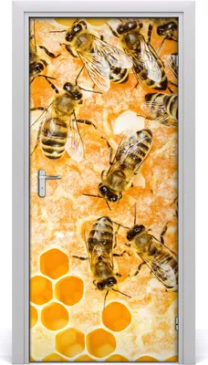 Produktbild von Tulup Türaufkleber 95x205 cm Dekorative Aufkleber Selbstklebend Wasserdichte Tapete Abnehmbar Schlafzimmer Wohnzimmer Wohnkultur - Arbeitsbienen