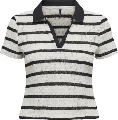 Produktbild von ONLY ONLHALIA S/S COLLAR TOP BOX JRS Cloud Dancer/CANDY HEARTS M