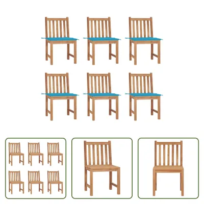 Produktbild von The Living Store Gartenstühle 6 Stk. mit Kissen Massivholz Teak